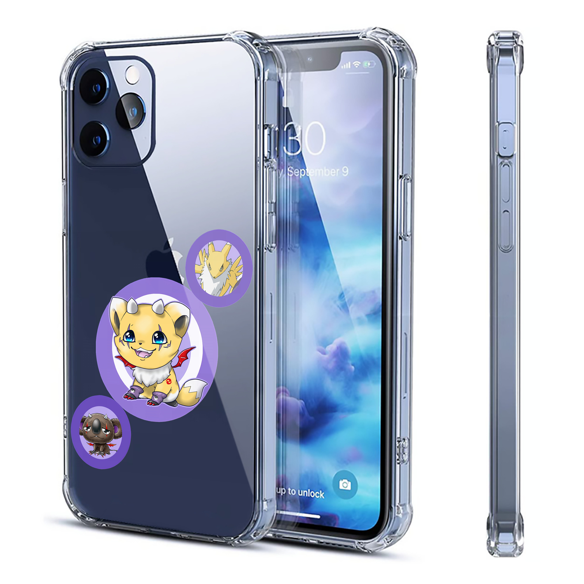 （画像用） Digimon デジタルモンスター/デジモン 【iPhone 12シリーズ対応】透明スマホケース（クリアソフトケース）